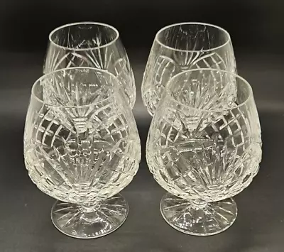 Buy Vintage Set Of 4 Crystal Cut Glass Brandy Glasses Fan Design • 21.99£