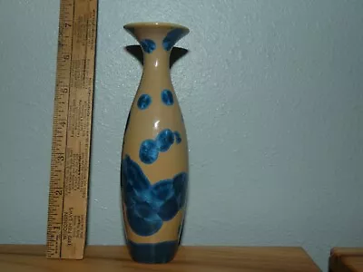 Buy Adam Egenolf? Crystalline Pottery Blue Tan Vase 6.5  X 2  Gorgeous • 38.41£