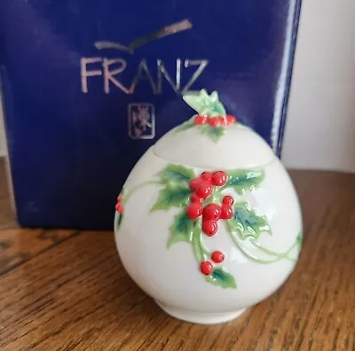 Buy Franz Porcelain Holly Berries Sugar Bowl Orig Box -VTG-Mint-#FZOO396 CHRISTMAS • 48£