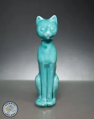 Buy ANGLIA POTTERY TURQUOISE CAT C1970's MADE IN ENGLAND LINCOLNSHIRE • 35£