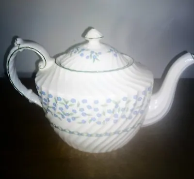 Buy Rare Unused Aynsley  Forget Me Not  English Fine Bone China Swirl Teapot • 29.95£