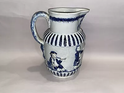 Buy LC5 Staffordshire Prattware Pearlware Pitcher With Embossed Figures Ca. 1820 • 332.97£