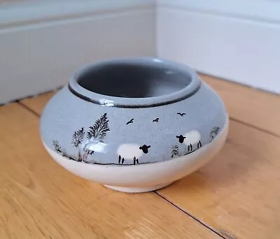 Buy Small Blue Padarn Welsh Pottery Bowl/ Dish With Sheep Design • 10£