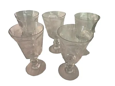 Buy 5 Lenox Crystal Antique Clear 6 3/4  Water Goblet Glasses • 28.92£