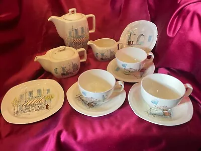 Buy Midwinter 60's Tea Set, Tea And Coffee Pots, 3x Cup&saucer, Jug, Plate • 75£