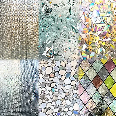 Buy 2X Static Cling Glueless Removable Privacy Stained Window Glass Film Home Decor • 11.96£