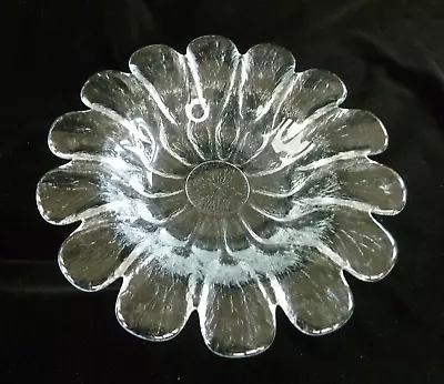 Buy Vintage Holmegaard Texture Glass DAISY Flower Petal Bowl  23.5cms • 12£