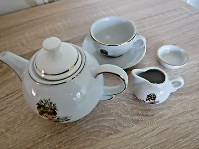 Buy Beautiful Vintage Miniature/ Children's Play China Tea Pot Cup Saucer Milk Jug • 5.99£