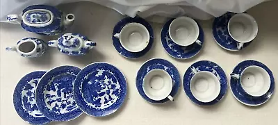 Buy Lot 18: 1960s Mini Children’s Asian Themed Tea Set Blue & White • 43.25£