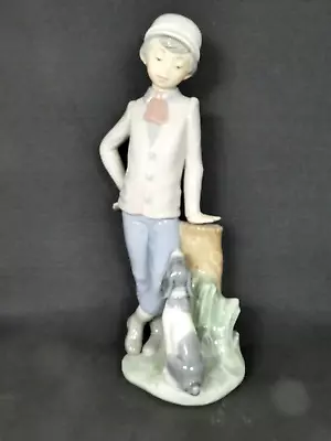 Buy NAO By Lladro 'AFFECTIONATE PUP' Great Figurine Of Boy With His Dog  - Perfect • 14.95£