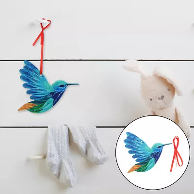 Buy Hand- Painted Glass Suncatcher Hummingbird Hanging Pendant Hanging Bird Ornament • 9.39£
