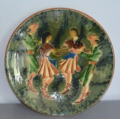 Buy Antique Puigdemont Signed Ceramic Wall Plate Dancers Pattern Enamel • 92.67£