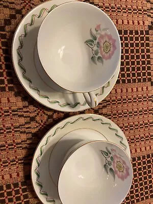Buy Set 2-Aichi China Made In Occupied Japan Floral Cups & Saucers-priority Ship $7 • 26.91£