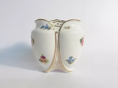 Buy E20c Mintons Hand Painted & Gilded Miniature Trefoil Shape Floral Pattern Vase • 7.99£