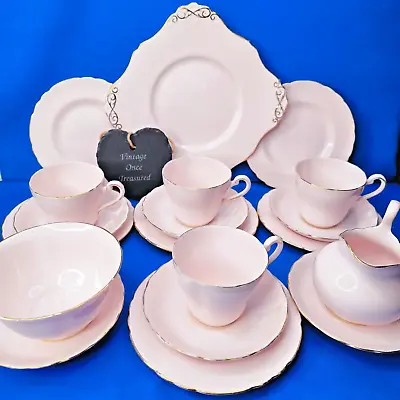 Buy Tuscan Bone China * 19 Piece Baby Pink TEA SET * Pattern 8699H * 1950s VGC • 39.95£