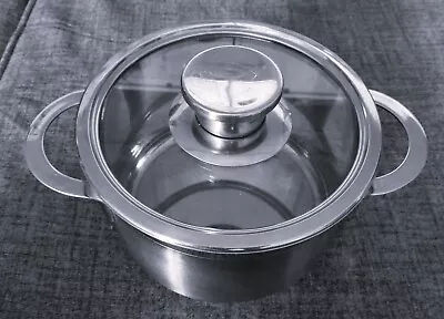 Buy Medium Good Quality Stainless Steel Stock Pot (Two Handles) With Glass Lid • 6£