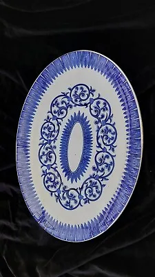 Buy BROWN-WESTHEAD, MOORE & CO Cauldon Platter  - Flow Blue Celtic Pattern 1896-1905 • 6.99£