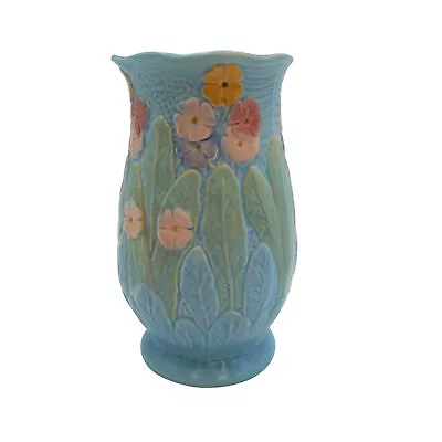 Buy Vintage Melba Ware Art Deco Pretty Flower Vase Blue Turquoise Pink Yellow 22cm • 15£