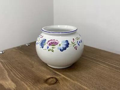 Buy Bhs Priory Tableware Small Round White, Blue & Purple Ceramic Sugar Bowl / Jar • 5.60£