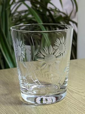 Buy Vintage Crystal Whisky Tumbler 3 5/8  Hand Cut Flower Pattern Beautiful  • 6.50£