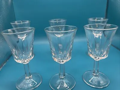 Buy VINTAGE ETCHED Elegant GLASS CRYSTAL SHERRY Wine  GLASSES SET OF 6 • 19.99£