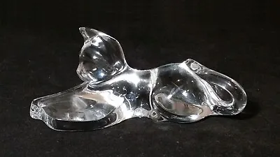 Buy Baccarat Crystal Recumbent Stretching Cat Figurine/Paperweight • 108.42£