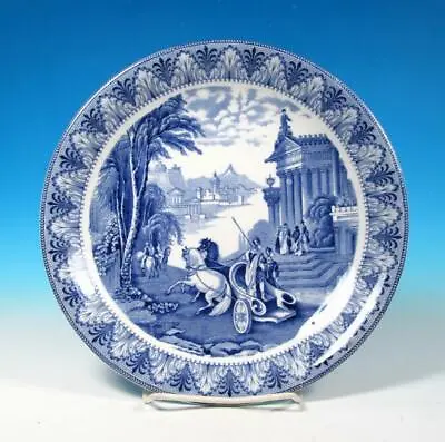 Buy Cauldon China Antique Chariot English Blue & White Transfer Dinner Plate C 1920s • 36.99£