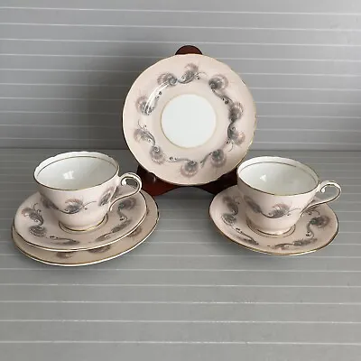 Buy Aynsley Peacock Feather Bone China Cup - Saucer - Side Plate X2 - 1827 • 9.99£