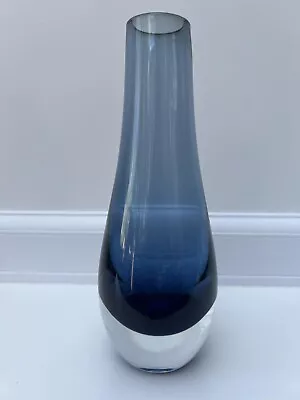 Buy Vintage Caithness 19cm Blue Glass Vase With Label • 13£