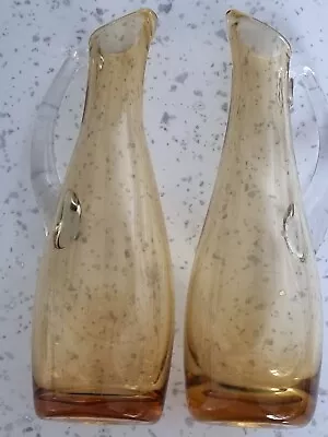 Buy Vintage Glass Amber Bud Vases, Jugs   • 14£