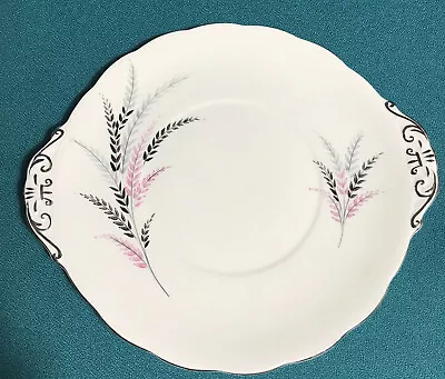 Buy ROYAL STANDARD  FINE BONE CHINA Cake Plate. White Silver Pink. Vintage. Striking • 6.50£
