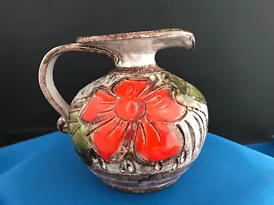 Buy Studio Pottery Hand Decorated Jug In The Colours Of West German Fat Lava Vase • 17£