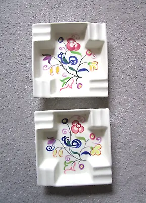 Buy Poole Pottery  Pair Of Square Shaped Ashtrays • 12.50£