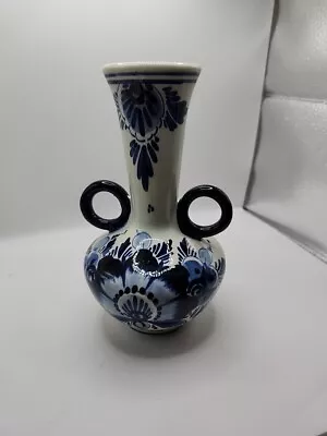 Buy Dutch Delft Pottery Vase, 2 Finger Loops • 18.97£