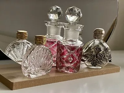 Buy Vintage Perfume Bottles  X 3 , Cranberry Glass,collectable • 15£