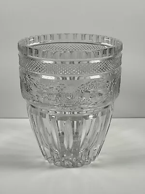 Buy Clear Crystal Cut Glass Vase 6  Floral Etch Design Large Decorative Flower Vase • 24.99£