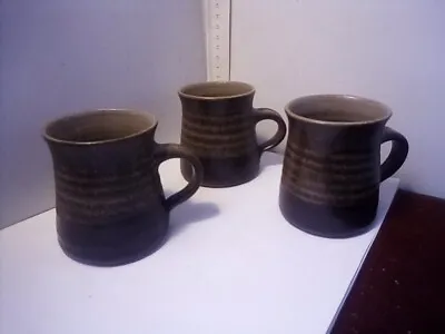 Buy Neil Johnson Ndj Studio Pottery Exeter  3 Stoneware Brown Glazed Mugs • 25£