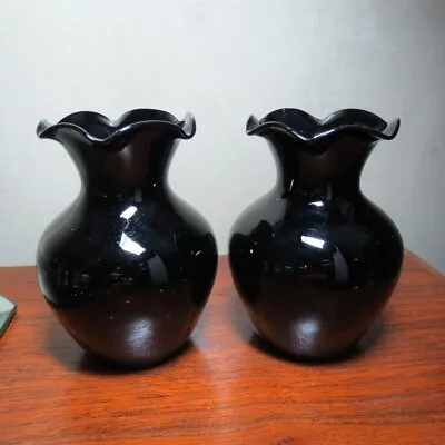 Buy 2  Black(amethyst) Small Vases Vintage • 19.28£