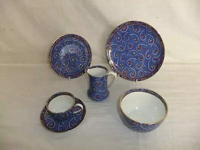Buy C4 Pottery Burleigh Ware Burslem Pattern #4223 Blue, Red & Yellow Geometric 3A7A • 14.93£