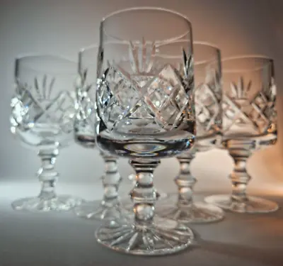 Buy 6 Czech Bohemia Retro Mid Century Modern Crystal Water Goblets Juice Glasses • 45£
