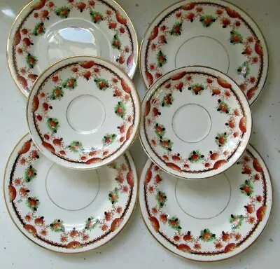 Buy Vintage Trade Mark Osborne China Four 17cm Tea / Side Plates + Two 14cm Saucers • 10.99£