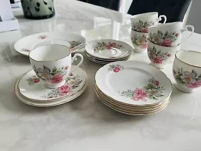 Buy Royal Grafton Fine Bone China Tea Set 19 Pieces Floral Gold Trim Vintage • 29£