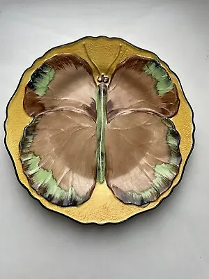 Buy Art Deco Hancock’s Ivory Ware Hand Painted Numbered Butterfly China 8.5” Plate • 20£