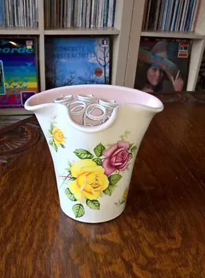 Buy Axe Vale Pottery Devon England Vase Floral Rose Design Elegant Stylish Shape • 4£