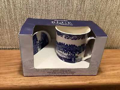 Buy Portmeirion Spode Blue Italian Ceramic Mug & Coaster Set. • 14.99£