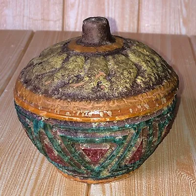 Buy Vintage Mid-Century Italian Lava Pottery Bowl With Lid Likely Bitossi Raymor • 47.95£