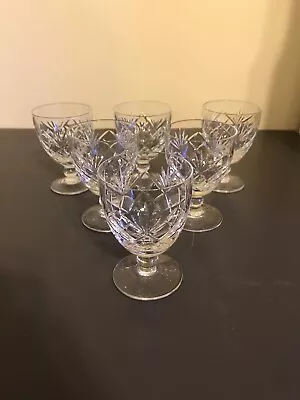 Buy Royal Brierley Crystal Braemar Wine Glasses Water Goblets 4.25 Tall X6 • 45£
