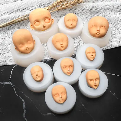 Buy 1:12 Scale Dolls House Miniatures Human Face Doll Facial Silicone Mold Accessory • 4.79£