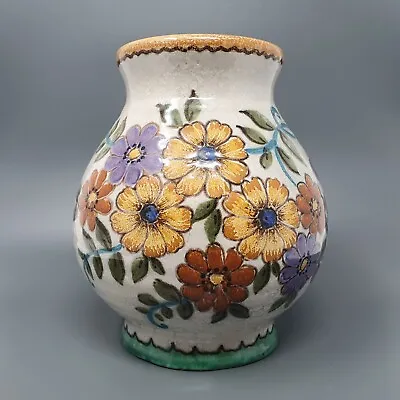 Buy Royal Zuid Holland GOUDA Vase With Flowers. 2519 Signed KARO • 28.99£