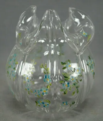 Buy Late 19th Century French Legras Hand Enameled Blue Forget Me Nots Glass Vase • 28.95£